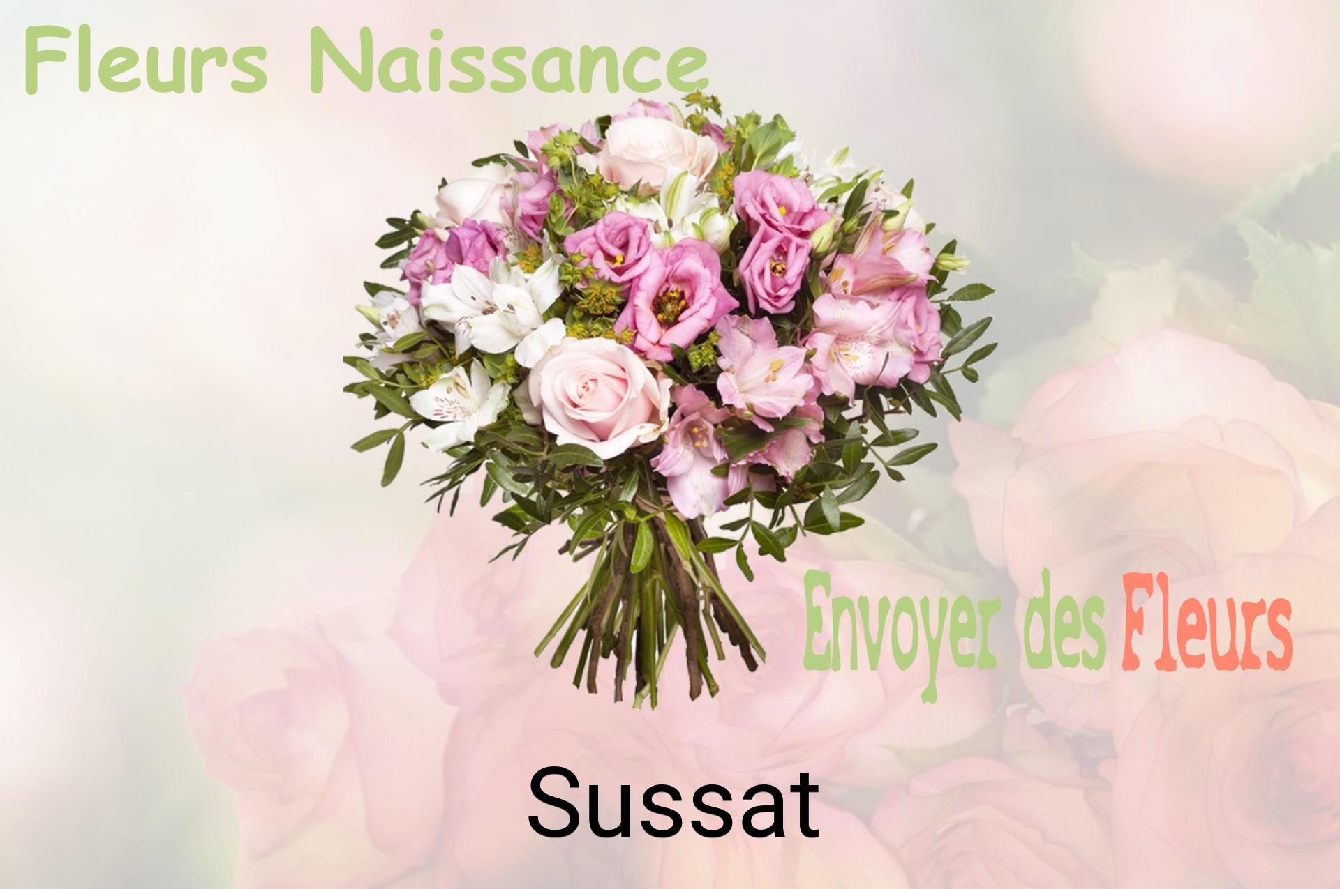 Bouquet de fleurs de naissance livré à Sussat