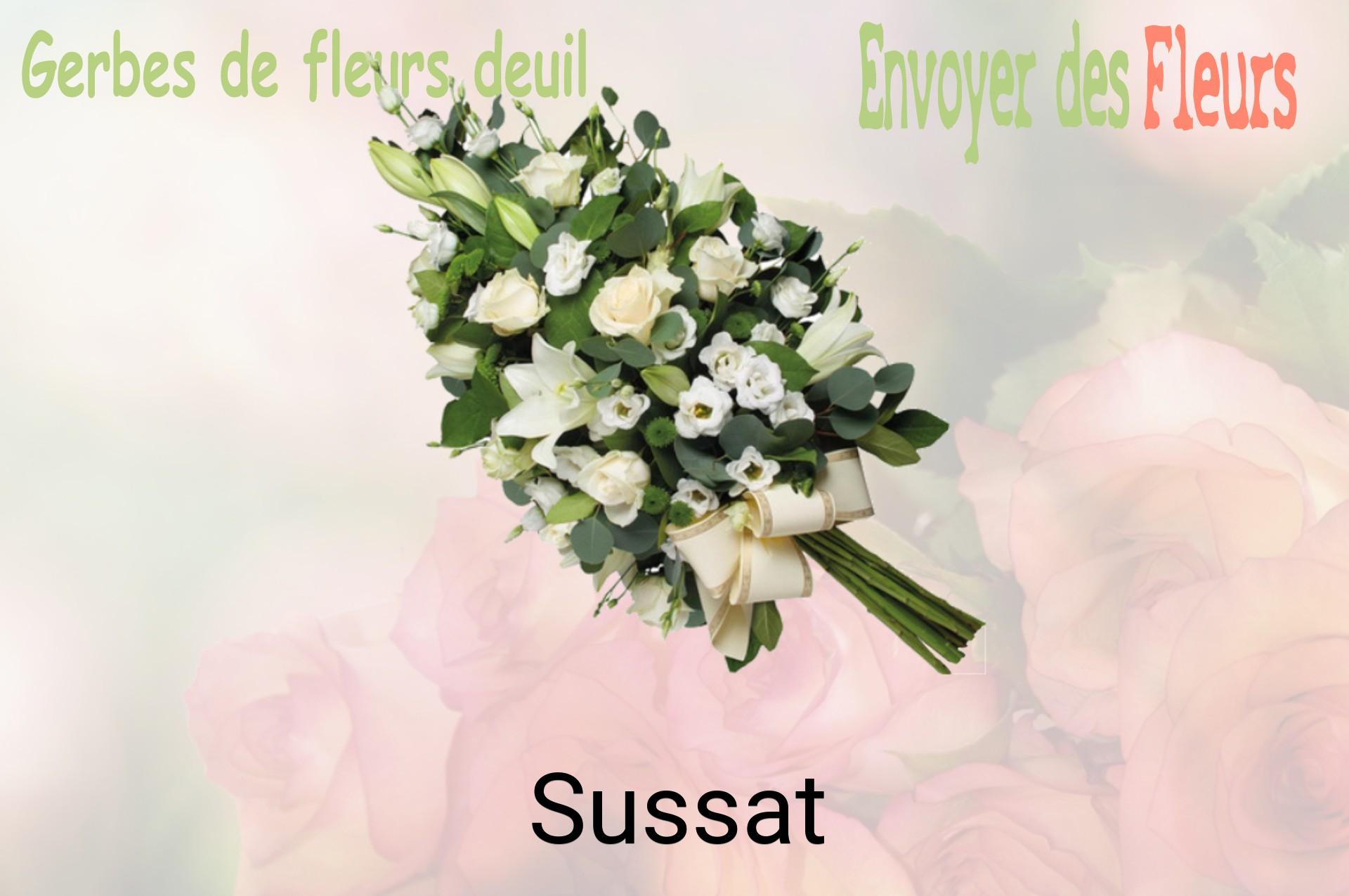 Gerbe de fleurs de deuil livrée à Sussat